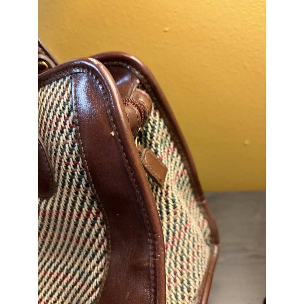 Warren Reed Vintage Tweed and Leather Satchel Doctor Bag Brown Medium - Picture 5 of 15